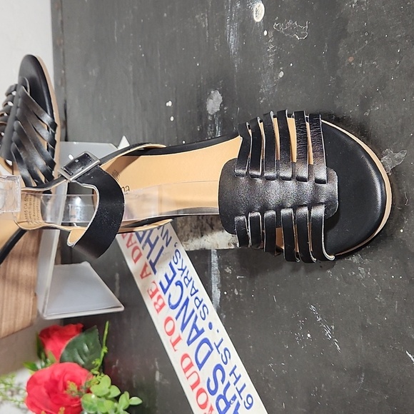 SUSINA Black Woven Strap Sandal Wedge 7.5M - Picture 10 of 15